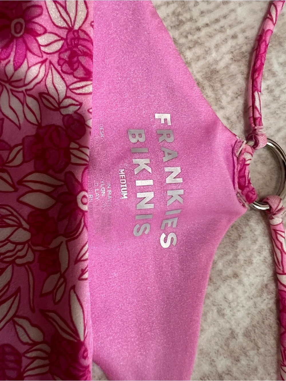 Frankie's Bikinis Hot Pink Floral Bikini Bottoms